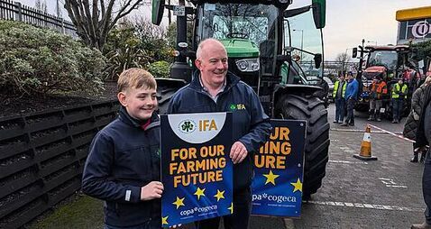 IFA president and son, 11, travelling to Brussels by tractor as part of protest