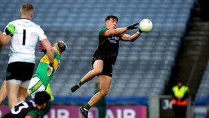 <p>Brian Derwin scores St. Brigid's goal during the All-Ireland Senior Club Football Championship final against Glen in January 2024. Picture: INPHO/Ryan Byrne</p>