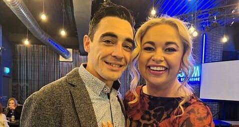 Couple who got engaged on stage return with early introduction of baby to the panto world