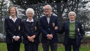 <p>Pictured at a commemorative gathering to honour 1972 committee members from Athlone Golf Club were Margaret Heavey, Sadie Martin, Aidan O'Carroll, Lilly Hynes (1972 committee members of Athlone Golf Club). Picture: Padraig Devaney</p>