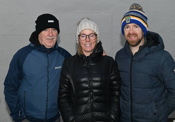 Gerry Kelly, Marie Dolan and Brian Curley, pictured at a St. Stephen’s Day bog walk fundraiser in Brideswell. Pic: Gerard O’Loughlin