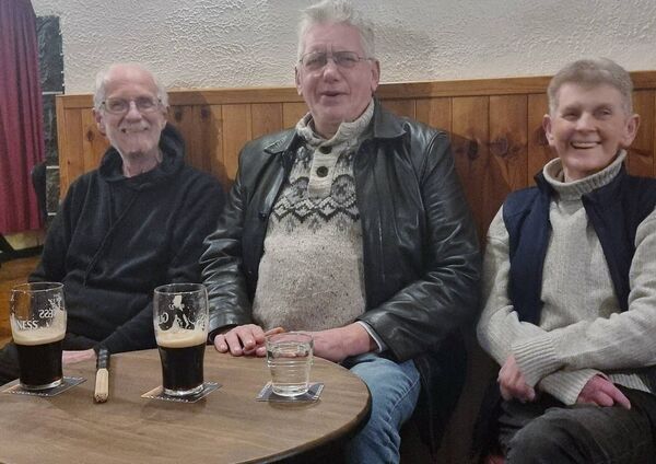 Willie, William and Kathleen enjoying The Tower Inn festive music session. Willie, William and Kathleen enjoying The Tower Inn festive music session.