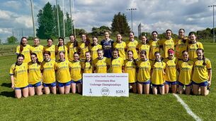 <p>The Roscommon U-16 ladies football team that lost out to Mayo by a point in last year's Connacht U-16 final. This year's panel sees 13 clubs represented.</p>