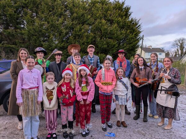 The Elphin Mummers who took part in the Elphin CCE inaugural Wrenboy Competition. 