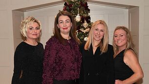 <p>Agnieszka Lapinski, Rosa Skliaude, Trina Niemczenko and Lisa Murray, pictured at a Christmas party night in the Abbey Hotel, Roscommon. Pic: Gerard O’Loughlin</p> <p>Agnieszka Lapinski, Rosa Skliaude, Trina Niemczenko and Lisa Murray, pictured at a Christmas party night in the Abbey Hotel, Roscommon. Pic: Gerard O’Loughlin</p>