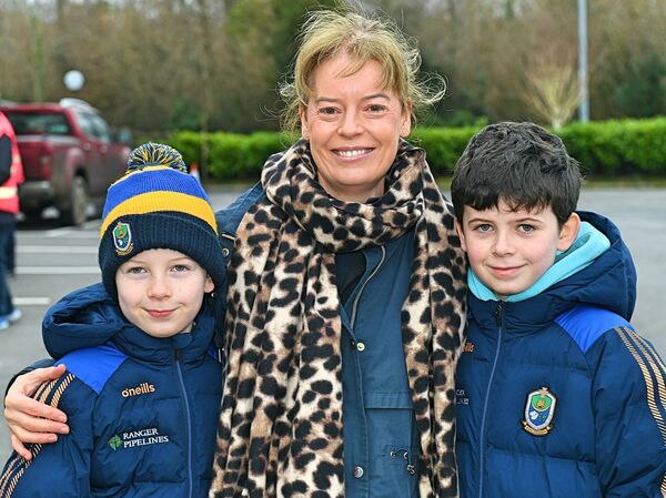 Fionn and Odran Gilligan with Caitriona Duignan at the Western Alzheimer’s annual fundraising walk in Roscommon. Pic: Gerard O’Loughlin