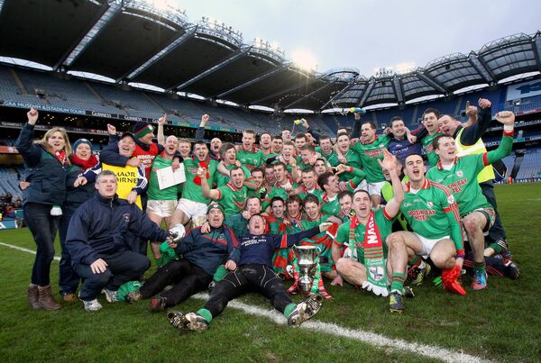 HISTORY MAKERS: The St. Brigid's senior football panel and management that were crowned All-Ireland club senior football champions in 2013, becoming the first club to bring the Andy Merrigan Cup to County Roscommon. Pictures: INPHO/Ryan Byrne