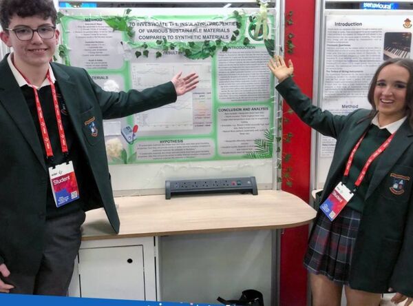 Congratulations to Shannon Butler and Sean Gormley on receiving a Highly Commended award for their Stripe Young Scientist project at the Young Scientist Exhibition. Well done to both students and their teacher, Ms Fallon. Congratulations to Shannon Butler and Sean Gormley on receiving a Highly Commended award for their Stripe Young Scientist project at the Young Scientist Exhibition. Well done to both students and their teacher, Ms Fallon.