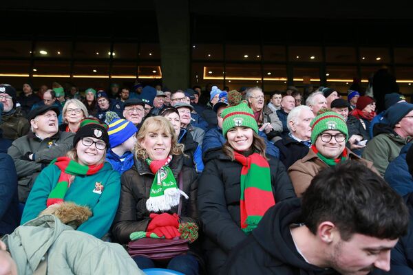 Emma O’Sullivan, Caroline Sweeney with Niamh and Colm Mullaney in Croke Park for the All-Ireland Senior Club Final. Pic: Bernie O'Farrell