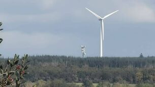 <p>An AI generated image generated by a member of Ballyfeeney Action Group calibrated off the height off the mast and used to demonstrated the relative scale of the proposed turbines.</p> <p>An AI generated image generated by a member of Ballyfeeney Action Group calibrated off the height off the mast and used to demonstrated the relative scale of the proposed turbines.</p>