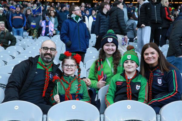 FAMILY DAY OUT: The Grehan family supporting the St. Brigid's senior footballers during their All-Ireland club senior football final against Daingean Uí Chúis in Croke Park on Sunday last. Picture: Bernien O'Farrell