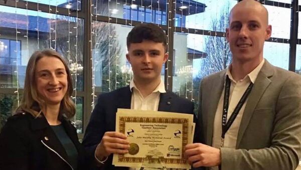 Gilbert was a high achiever in engineering while at Elphin Community College. At the ETTA Awards 2019, he achieved first place nationally for the highest Leaving Certificate Engineering result, along with 3rd place nationally for his Higher Level engineering project. Pic: Courtesy Elphin Community College. 