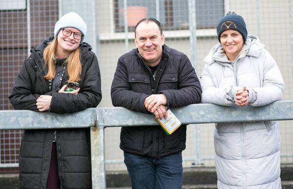 Marie Browne, Michael Burke and Aletta Keena supporting the Roscommon intermediate ladies' footballers during their league victory against Limerick at Kiltoom on Sunday. Picture: Michelle Hughes Walsh Marie Browne, Michael Burke and Aletta Keena supporting the Roscommon intermediate ladies' footballers during their league victory against Limerick at Kiltoom on Sunday. Picture: Michelle Hughes Walsh