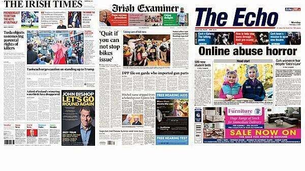What the paper says: Monday's front pages