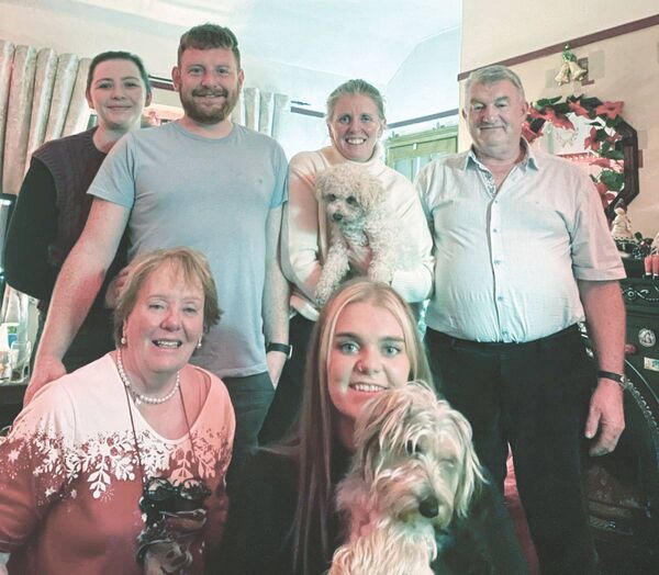 Back row, L-R: Katy Jones, Vinny Hannelly, Donna Hannelly and Michael Hannelly. Front: Steph Hannelly and May Hannelly.