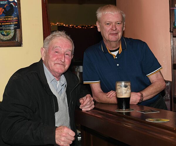 Mike Glennon and Michael Tyrrells, pictured at a recent jazz night in Murray’s Bar, Knockcroghery. Pic: Gerard O’Loughlin
