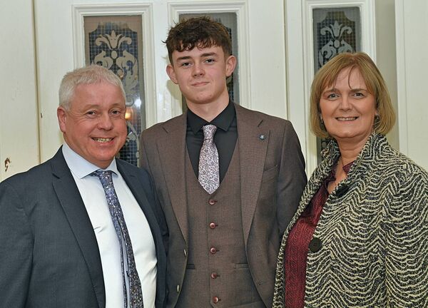 Brian, Darragh and Mary Lee, Cootehall, at Friday evening's presentation of provincial medals to the 2025 Roscommon minor football panel in the Abbey Hotel. Pic: Gerard O'Loughlin