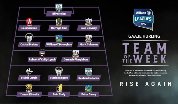 Darragh Finn has been included alongisde some household names in the GAA.ie Hurling Team of the Week. Picture: GAA.ie