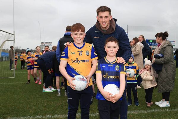 Cillian and Cathal Greene with Roscommon vice-captain, Dylan Ruane, at Saturday's Meet and Greet with the county senior footballers at King and Moffatt Dr. Hyde Park. Pic: Bernie O'Farrell Cillian and Cathal Greene with Roscommon vice-captain, Dylan Ruane, at Saturday's Meet and Greet with the county senior footballers at King and Moffatt Dr. Hyde Park. Pic: Bernie O'Farrell