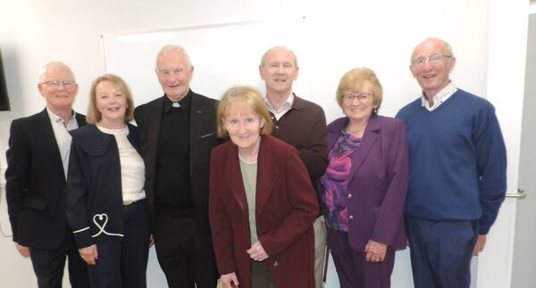 Fr Padraig Costello with family members at his golden jubilee celebrations in Kilkelly. Pic: James Hunt Photography 
