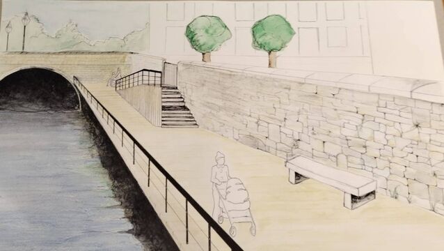 <p>A drawing of what the planned new river walkway could look like.</p>
