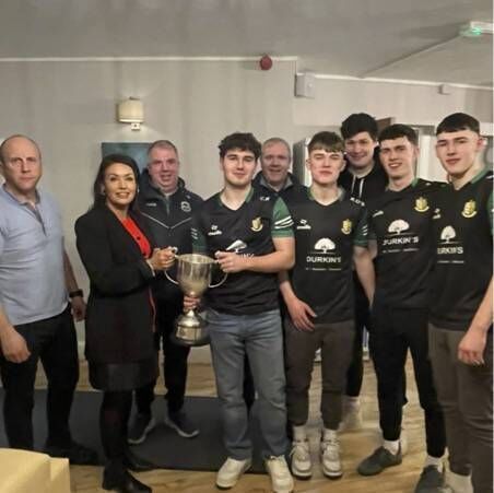 The St Nathy’s senior B champions pictured with Joanne Regan from Durkins.