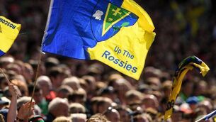 <p>Rossie fans showing their support</p>