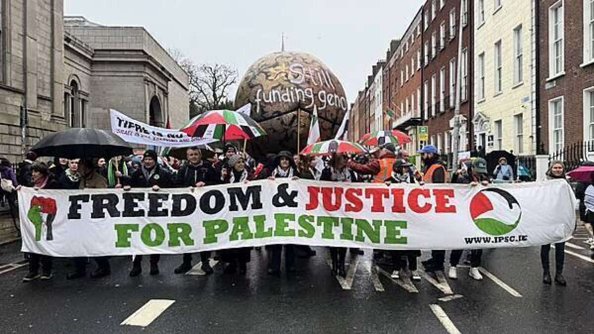 Student tells Dublin protest that leaving family in Gaza was ‘hardest decision’