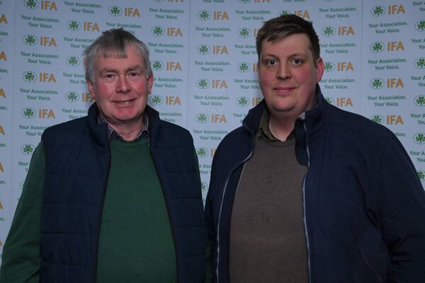 Tont Tierney, Foxhall and Padraig Tarmey, Williamstown, at an IFA public meeting last week in the McWilliam Park Hotel, Claremorris held to discuss the current Bord Bia protest Pic: John Corless Tont Tierney, Foxhall and Padraig Tarmey, Williamstown, at an IFA public meeting last week in the McWilliam Park Hotel, Claremorris held to discuss the current Bord Bia protest Pic: John Corless