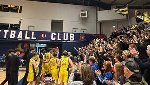 <p>The Castlerea Community School U-19 basketball team celebrate with their supporters. Picture: Castlerea Community School</p> <p>The Castlerea Community School U-19 basketball team celebrate with their supporters. Picture: Castlerea Community School</p>
