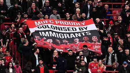 Man Utd fans display ‘MUFC proudly colonised by immigrants’ banner