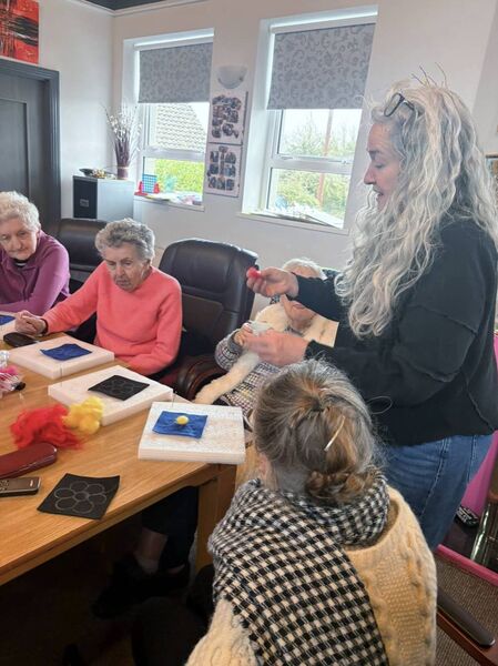 Needle felting with Christina at Elphin Day Centre.