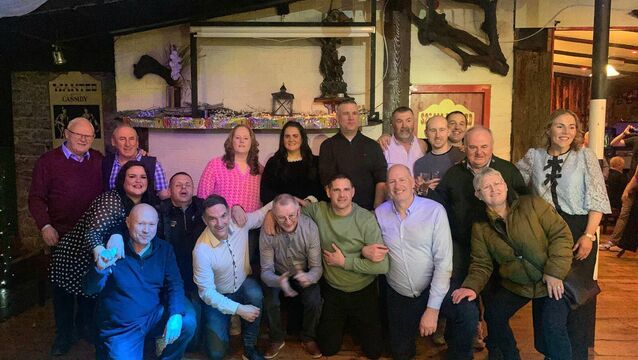<p>Following 30 years of dedicated, efficient service delivering the post popular postman, Tom Nee, Derryvode, Williamstown retired. He is pictured here with his colleagues from An Post Castlerea at his retirement function in Garvey’s Ballintubber. </p>