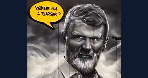 Roy Keane surprises artist as he finishes mural in his honour