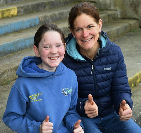 Karen and Áine Clarke supporting Clonfert College during the school's All-Ireland hurling semi-final against St. Joseph's College Borrisoleigh in Banagher on Saturday last. Pic: Gerard O'Loughlin