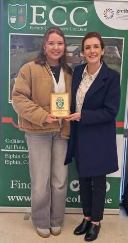 Elphin Community College past pupil Martha Nugent has been awarded a UCD Gaeltacht scholarship as part of the Teach na Gaeilge scheme at University College Dublin. The scholarship recognises fluent Irish speakers and includes a €1,500 award along with a unique Irish-speaking residential experience, celebrating students each year at the Gradaim Ghaeltacht UCD. 