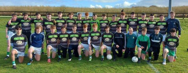 The St. Nathy's College team that lost out to Garbally College in the 2022 Connacht Colleges' B football final in Bekan. Back row (l-r): Callum Coleman (Ballaghaderreen), Evan O'Grady (Eastern Harps), Kevin Moffat (Kilmovee Shamrocks), Dylan Walsh (Eastern Harps), Eoin Coyle (Ballaghaderreen), Arainn McDermott (Ballaghaderreen), Oisín Regan (Ballaghaderreen), Brian Greene (Éire Óg), Jamie McCoy (Eastern Harps), Matthew Connor (Ballaghaderreen), Brian Phillips (Ballaghaderreen), Gerard Morahan (Western Gaels), Sean Finn (Western Gaels), Conor Walsh (Eastern Harps), Aonghus McDonagh (Éire Óg), Johnathan Regan (Kilmovee Shamrocks), Seán Freeman (Ballaghaderreen). Front row (l-r): James McGreal (Éire Óg), Luke Kennedy (Western Gaels), Evan Powell (Eastern Harps), Dominick Naughten (Ballaghaderreen), Tommy Sharkey (Ballaghaderreen), Sean O'Dowd (Kilmovee Shamrocks), Anthony Durr (Western Gaels), Rory Hester (Western Gaels), Dylan Carney (Ballaghaderreen), Andrew Roddy (Kilmovee Shamrocks), Jim Molloy (Eastern Harps), Martin Grady (Eastern Harps). 