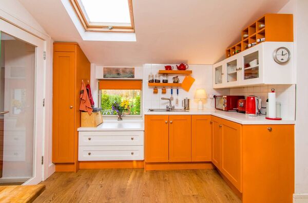 The heart of the home is the modern kitchen living dining room.