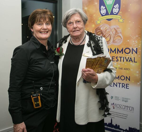 Kathleen Shannagher and Brigeen Fitzmaurice at Roscommon Drama Festival at Roscommon Arts Centre. Pic: Michelle Hughes Walsh