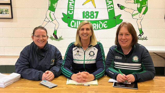 <p>GIRL POWER: Kilbride GAA Club Treasurer, Olivia Moran; Chairperson, Sandra Shanagher, and Secretary, Erica Feely at a recent club meeting. </p>