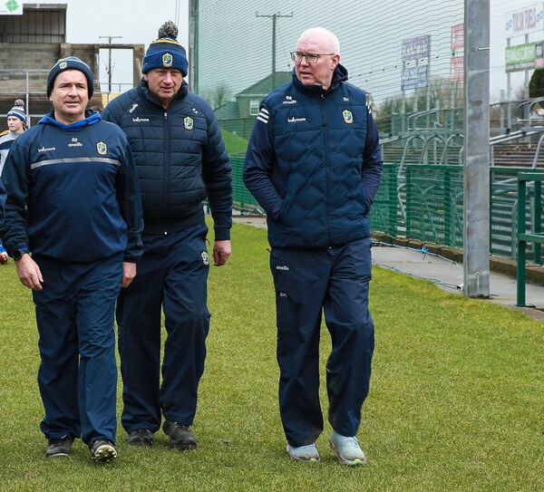 Roscommon senior hurling manager Brian Hanley (far right) alongside selectors Damien Lohan and Kieran Farrell following their side's victory against Wicklow earlier this year. Picture: Bernie O'Farrell Roscommon senior hurling manager Brian Hanley (far right) alongside selectors Damien Lohan and Kieran Farrell following their side's victory against Wicklow earlier this year. Picture: Bernie O'Farrell