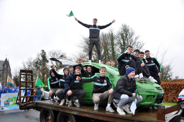 celebrating success at the Ballaghaderreen St. Patrick's Day Parade. Pic: Liam Reynolds