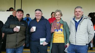 <p>Gary Smith, Declan Hoare, and Maeve and Seamus Carthy, supporting the Roscommon minor footballers against Sligo in Tubbercurry on Friday evening. Picture: Bernie O'Farrell</p>