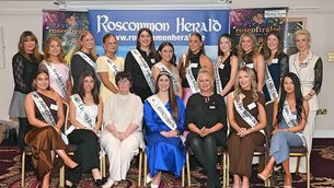 <p>Roscommon Rose of Roscommon entrants pictured at the Rose launch in the Abbey Hotel, Roscommon. Back row: Amanda Hoey (committee), Olivia Lisle, Jane Devine, Lily Higgins, Emma Haran, Emma McManus, Michaela Keogh, Amy McManus, Elaine O’Grady, Alysha Harpur and Sharon Taylor (committee). Front, from left: Eimear O’Connor, Saoirse Webb, Claire Morgan, Roscommon Herald (main sponsor), Rachel Hastings, Roscommon Rose for 2025; Yvonne Donoghue, Roscommon Rose Co-ordinator; Grace Dwyer and Amy Conlon. Pic: Gerard O’Loughlin</p>