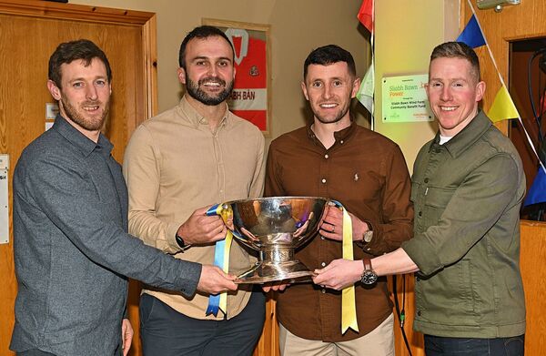 Former Roscommon senior footballer, Ciaráin Murtagh, with former team-mates Conor Devaney, Donie Smith and Seán McDermott at a celebration evening to honour Ciaráin's contribution to Roscommon. The event was organised by St. Faithleach's GAA Club. Pictures: Gerard O'Loughlin Former Roscommon senior footballer, Ciaráin Murtagh, with former team-mates Conor Devaney, Donie Smith and Seán McDermott at a celebration evening to honour Ciaráin's contribution to Roscommon. The event was organised by St. Faithleach's GAA Club. Pictures: Gerard O'Loughlin
