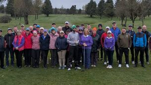 <p>A group of Ballaghaderreen golfers at the Captain’s Drive-In 2026. </p>