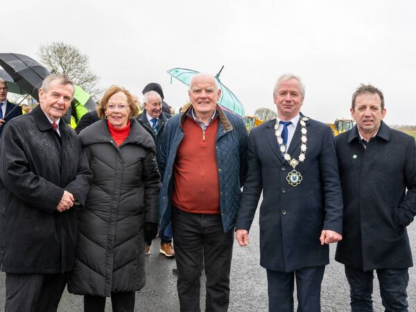 Cllr Tom Crosby, Margaret and Pat Moran, Cllr Liam Callaghan and Cllr Sean Moylan at the opening of the first phase of the Scramogue to Ballaghaderreen road project, the 7km Frenchpark by-pass. Pic: Breda Durr