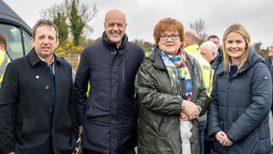 <p>Cllr Sean Moylan, Deputy Martin Daly, Cllr Valerie Byrne and Deputy Claire Kerrane at the opening of the first phase of the Scramogue to Ballaghaderreen road project, the 7km Frenchpark by-pass. Pic: Breda Durr</p>