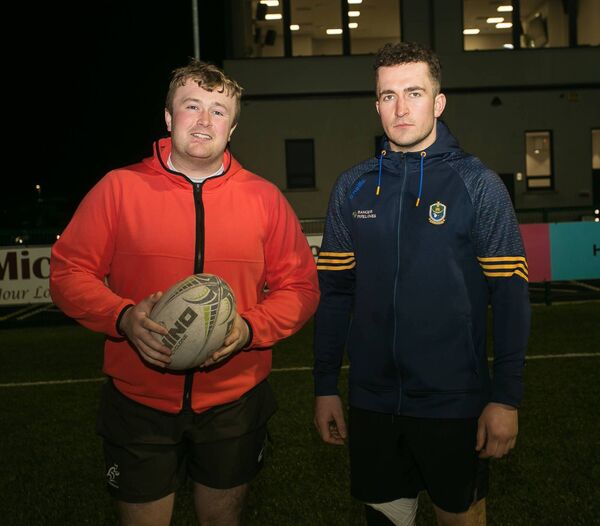 Brothers Eoghan and Ronan Cahill at training in Creggs ahead of Easter Monday's Connacht Junior Cup final against Tuam. Picture: Michelle Hughes Walsh