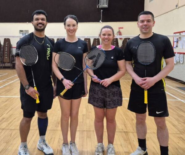 Castlerea Badminton Club won the Midlands League grade 7 and grade 4 recently. Pictured are the grade 7 winning team of George Joseph, Laura Waldron, Elaine Connelly, and Simon Stachurski. 